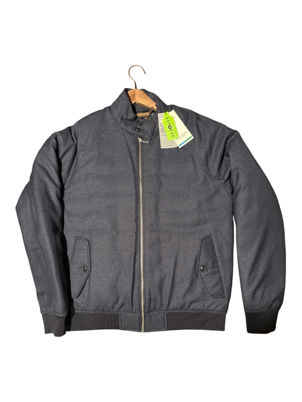 Scotch & Soda Charcoal Gray Quilted Puffer Bomber Jacket